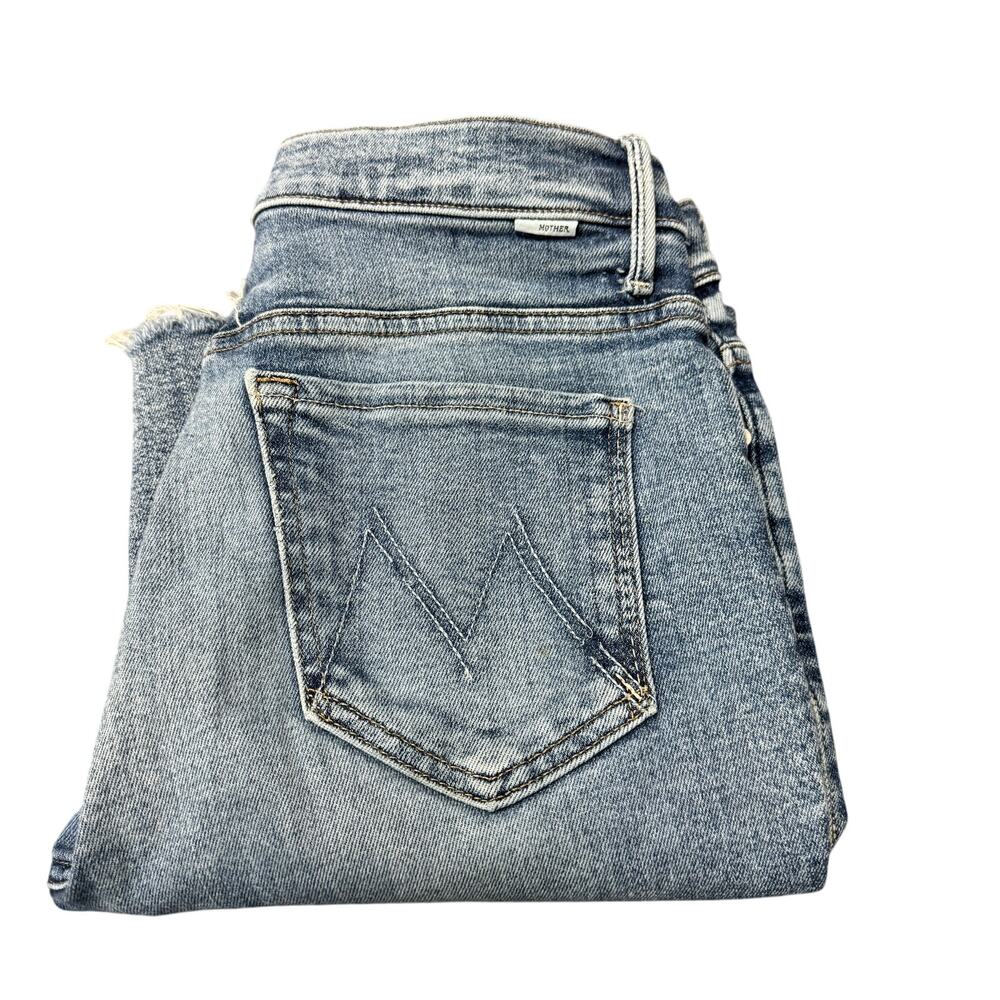 Mother Jeans The Stunner Ankle Fray Whiplash Blue Denim Womens 27 (28x27 ACTUAL)